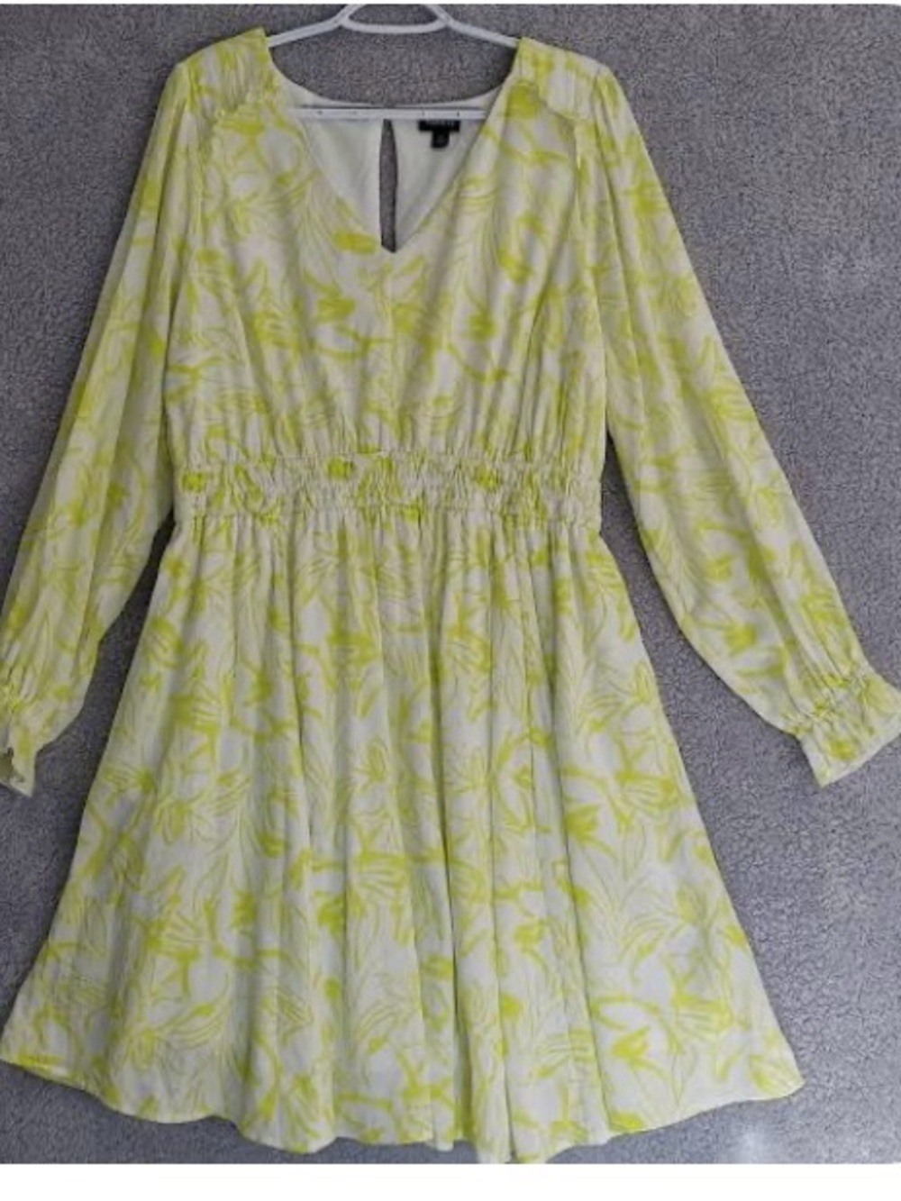 Torrid Lime Green Floral V-Neck Dress on Cream